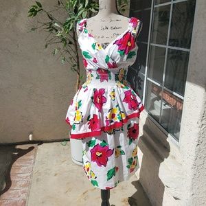 Floral 80's dress